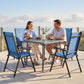 Folding Patio Chairs Set of 4, High Back Outdoor Dining Chairs with Breathable Mesh Seat for Lawn, Deck, Blue