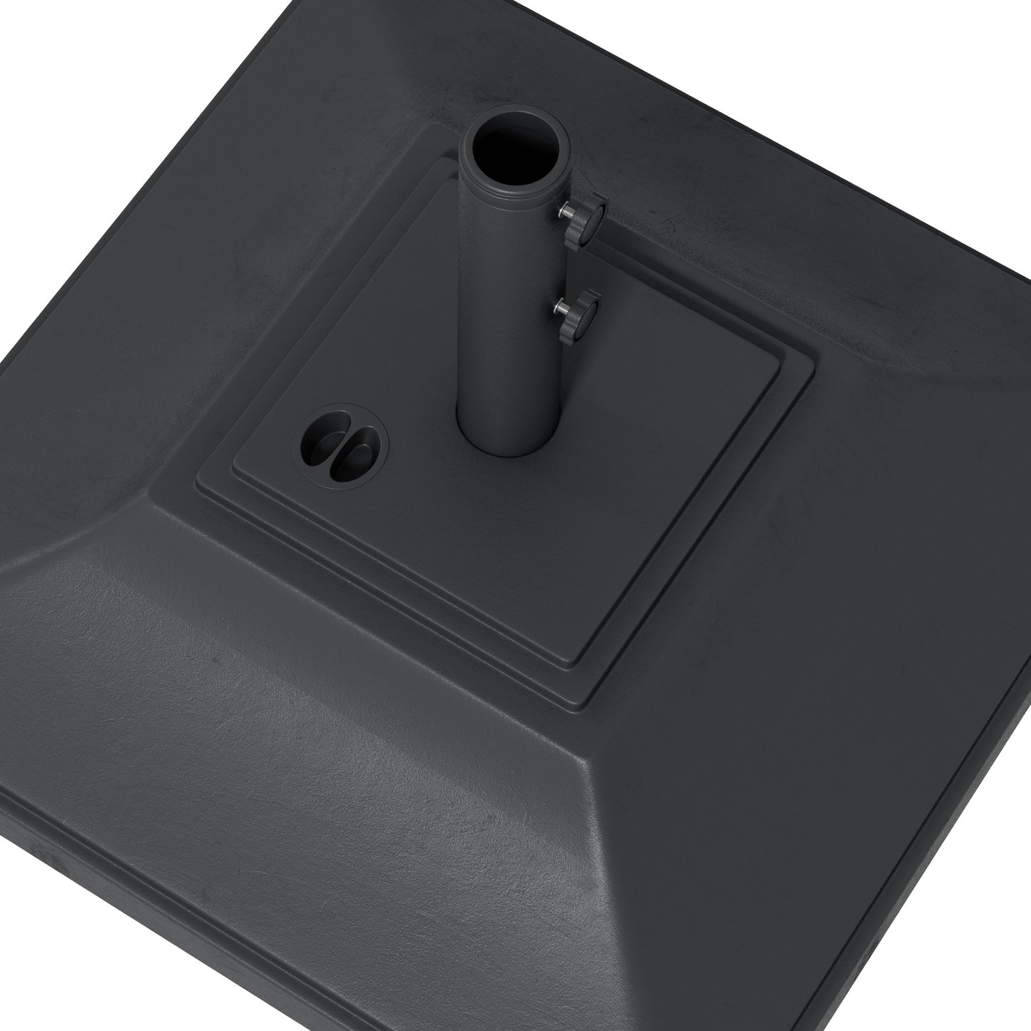 Square Umbrella Base with Wheels, 99 lbs Water or 132 lbs Sand Filled, with Double Adjustable Knob, Black