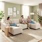 Modular U Shaped Couch, Sectional Sofa with Double Chaises and Spring Cushions, Beige