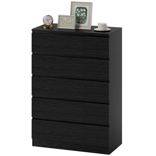 5-Drawer Dresser Chest of Drawers - Black