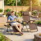 Zero Gravity Chair Set of 2, Folding Reclining Outdoor Lounge Chair with Cup Holder, Headrest, Brown