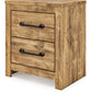Maystonna - Two Drawer Night Stand - Brown