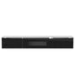 High-Gloss TV Stand with Colour-Changing LED Lighting and Versatile Mounting Options, Easy to Install, 71" L x 12" W x 12" H, Black+White