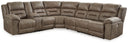 4 Pc. Power Reclining Sectional With Left Arm Facing Power Reclining Loveseat With Console