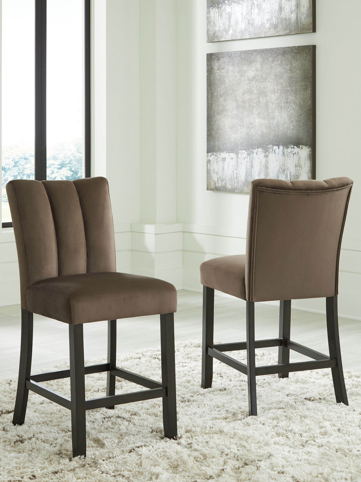 Jeshina - Mocha - Upholstered Barstool (Set of 2) - Forward Furniture