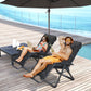 Folding Garden Chairs Set of 2, Reclining Zero Gravity Chair, Sun Lounger with Cushion and Headrest, Black