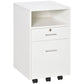 2 Drawer Filing Cabinet with Lock, Vertical File Cabinet with Wheels, Mobile Office Cabinet for A4, Letter Size, White