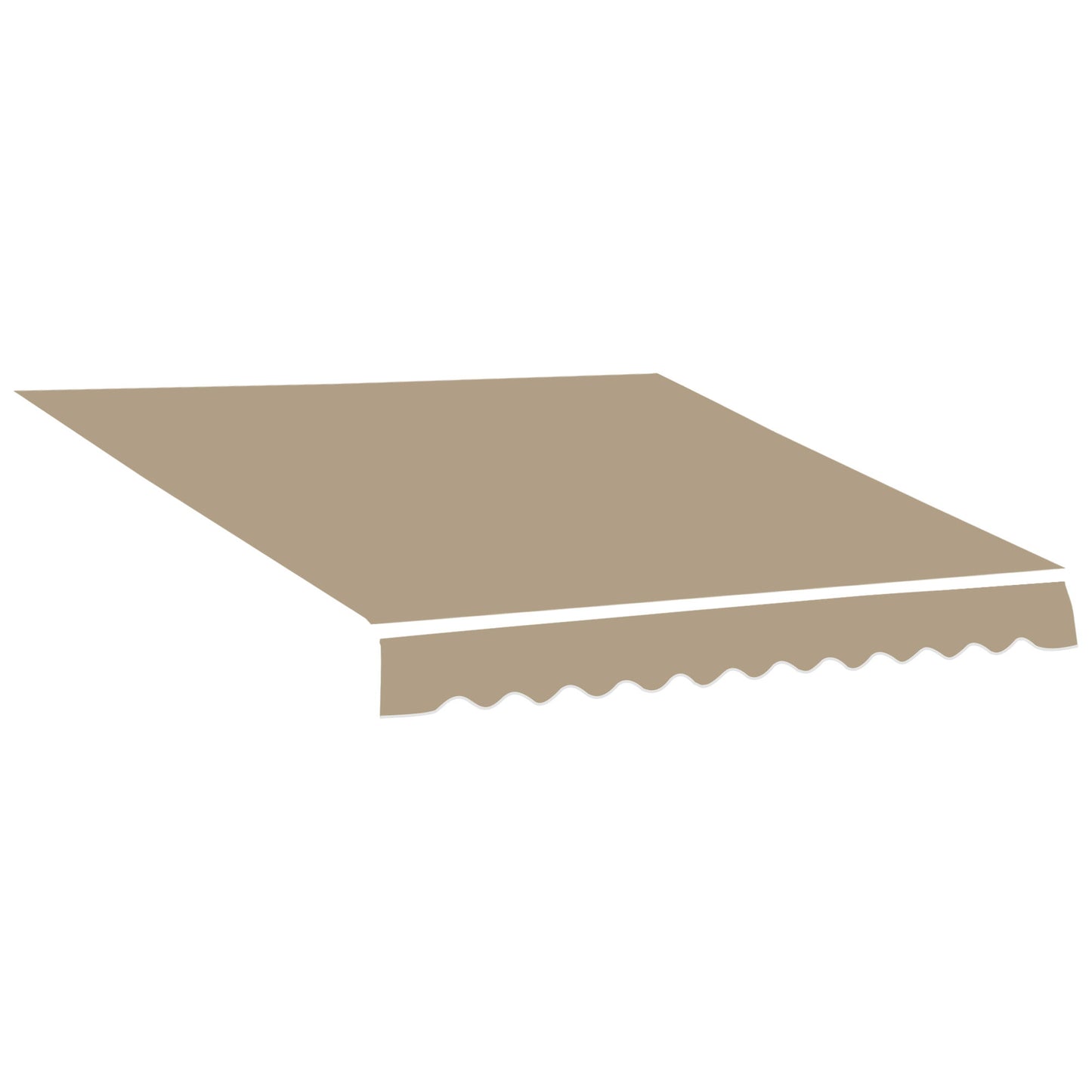 13' x 8' Retractable Awning Fabric Replacement Outdoor Sunshade Canopy Awning Cover, UV Protection, Beige