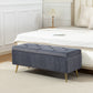 43" Storage Ottoman Bench with Padded Seat - Dark Grey