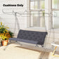 3 Seater Outdoor Seat Pads Bench Swing Chair Replacement Cushions Backrest for Patio Garden, Dark Grey