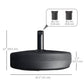 48 lb Heavy Duty Patio Umbrella Base, Water Filled Market Umbrella Stand with Steel Pole for Outdoor, Backyard, Black
