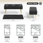 31" Velvet Storage Ottoman Bench with Steel Legs - Black
