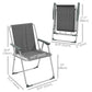 4 Pack Outdoor Folding Chair Set, Portable Camping Chairs with Armrest, Oxford Fabric Seat, Outdoor Chairs, Grey