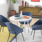 Folding Dining Table, Round Drop Leaf Kitchen Table for Small Spaces with Wood Legs, Distressed White
