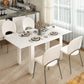 Modern Extendable Dining Table, 55.1 x 31.5 in, for 6-8 People, Expandable Dining Table for Kitchen, White