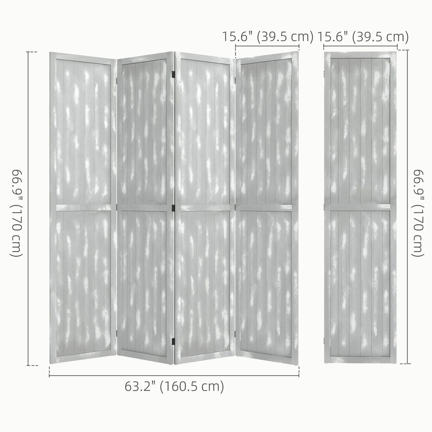 Screen Divider Room Divider Screen with Foldable Design for Indoor Bedroom Office 5.5' Grey