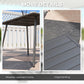 Rectangle Patio Dining Table for 6 Person, Metal Steel Slat Outdoor Table, for Lawn, Garden, 59" x 31.5" x 29", Grey
