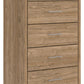 Gramburg - Five Drawer Chest - Warm Natural Brown
