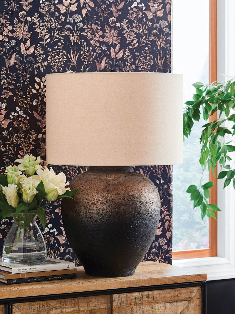 Newgerhard - Brown / Black - Metal Table Lamp - Forward Furniture
