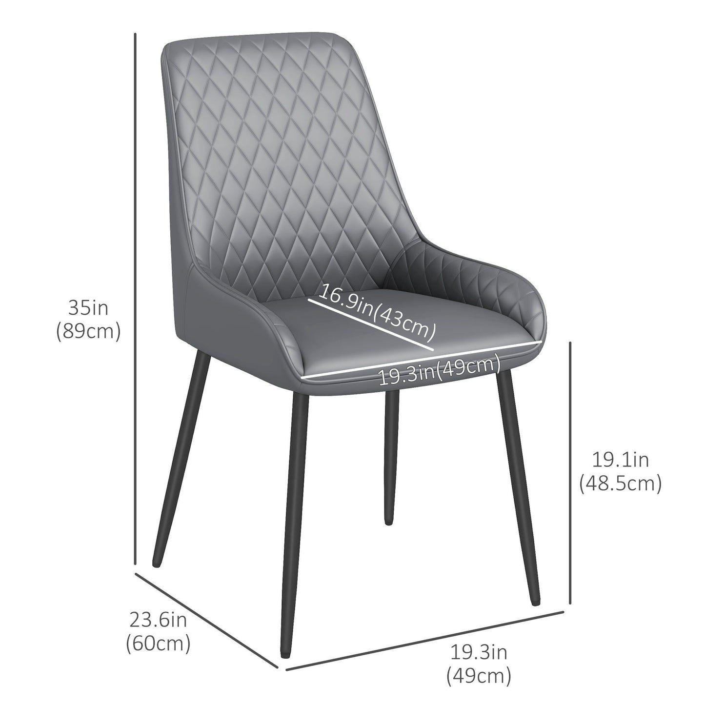 Tufted Upholstered Dining Chairs Set of 4 - Grey