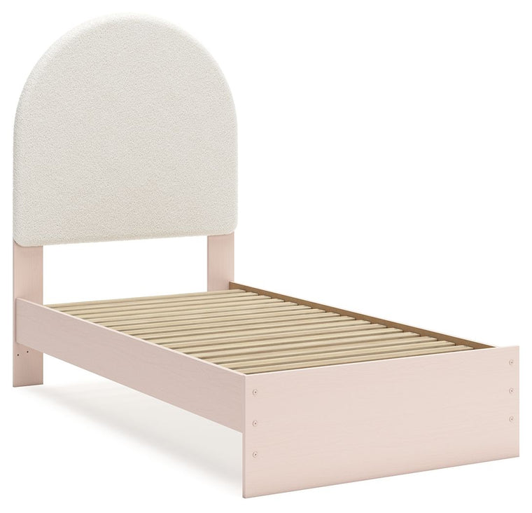 Wistenpine - Twin Upholstered Panel Bed - Blush