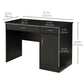 Cazmir Desk with drawer-Black