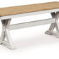 Purlaney - Antique White / Natural - Large Dining Room Bench - Forward Furniture