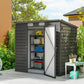 6 x 4FT Galvanized Garden Storage Shed, Metal Outdoor Shed with Double Doors and 2 Vents, Grey