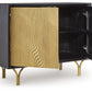 Tayner - Black / Gold Finish - Accent Cabinet