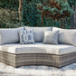 Harbor Court - Gray - Curved Loveseat With Cushion