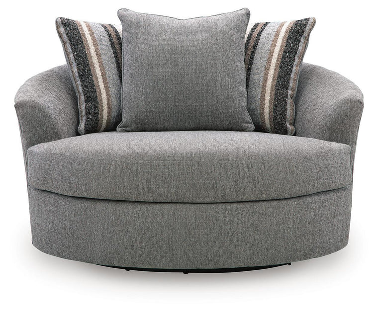 Creston Heights - Oversized Swivel Accent Chair - Smolder