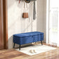 40" Linen Storage Ottoman Bench - Dark Blue