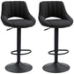 Swivel Bar Stools Set of 2, Linen Upholstered Counter Height Barstools with Round Metal Base