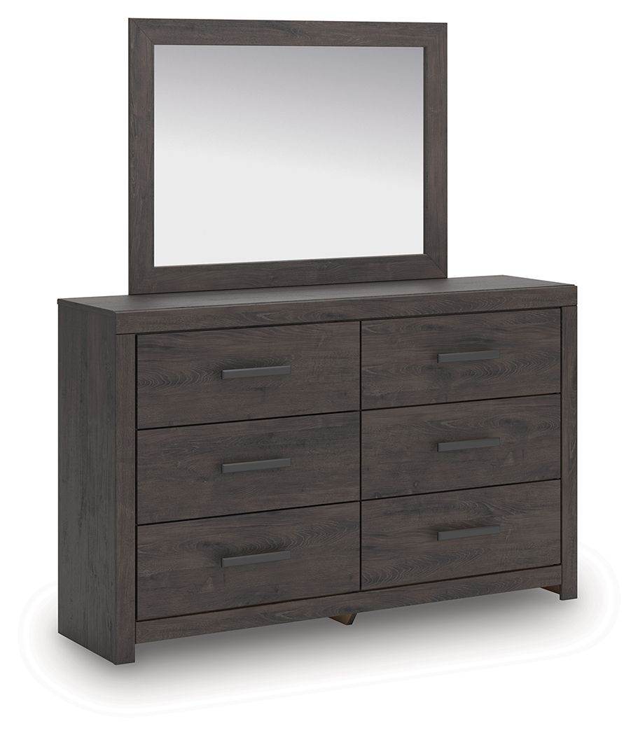 Prendonea - Dresser and Mirror - Charcoal
