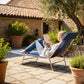 Outdoor Lounge Chair, Portable Reclining Seat, Folding Chaise Lounge, Tanning Chair Bed with Pillow, Pink