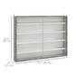 5-Tier Display Cabinet, Shot Glass Display Case, Glass Curio Cabinet with 2 Glass Doors and 4 Adjustable Shelves, White