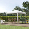9' x 9' Portable Canopy Party Tent Gazebo Outdoor Sunshade for Weddings Parties with Dressed Legs, White