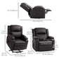 PU Leather Power Lift Recliner with Remote - Brown