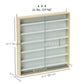 7-Tier Display Cabinet, Shot Glass Display Case, Glass Curio Cabinet with 2 Glass Doors, Oak and White