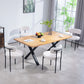 4 Pieces Kitchen Chairs, Modern Dining Chairs w/ Berber Fleece Upholstery and Steel Legs for Living Room, Cream White