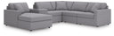 6 Pc. Sectional With Laf Corner Chaise, Raf Corner Chair And Storage Console