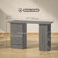Computer Desk, 47" Writing Table with 3-Tier Shelves and 3 Reversible Drawers for Home Office, Bedroom, Grey