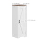 Farmhouse Accent Cabinet with Adjustable Shelf Barn Door Storage Cabinet for Living Room Floor Pantry Cabinet White