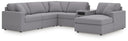 6 Pc. Sectional With Audio System, Raf Corner Chaise