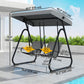 Patio Swing Chair w/Adjustable Canopy Outdoor Porch Swing w/Dual Independent Seats 2-Seat Grey