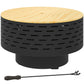 3-in-1 Fire Pit Φ23.8" x 15.4" Stainless Steel Outdoor Fire Bowl with Wood-Effect Fire Basket