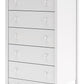 Hallityn - White - Five Drawer Chest