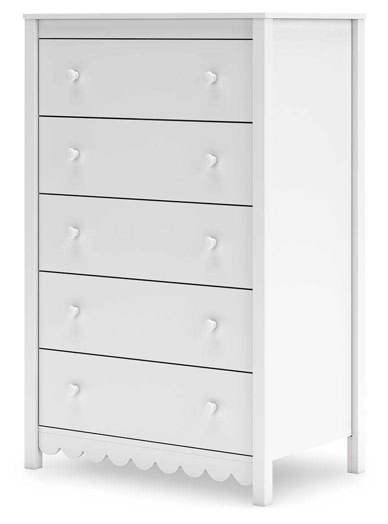 Hallityn - White - Five Drawer Chest - Forward Furniture