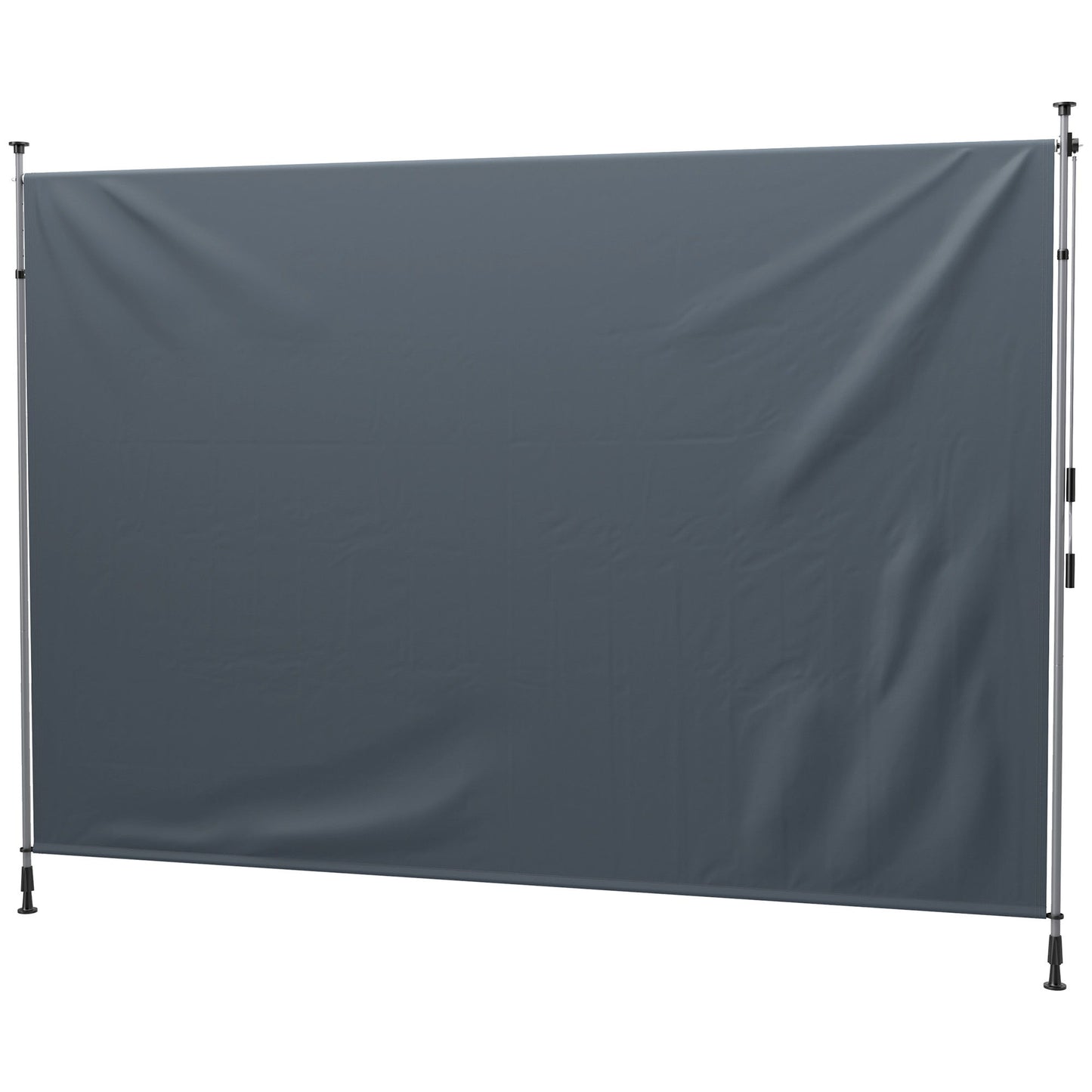 11.5' x 10' Manual Retractable Patio Awning, Outdoor Privacy Screen with UPF30+ & Water-Resistant Fabric, Dark Grey