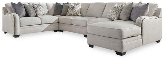 Dellara - Right Arm Facing Corner Chaise 5 Pc Sectional - Chalk